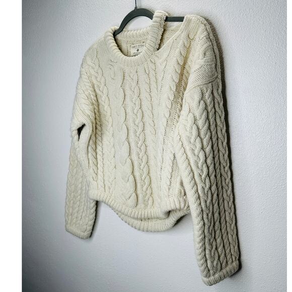 Tempest & Bentley Cream Chunky Knit 100% Wool Long Sleeve Sweater M - Picture 3 of 13